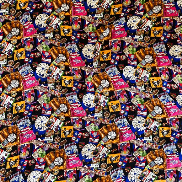 Vintage 1993 Nicole Miller MLB World Series Baseball Print Silk Square Scarf - Picture 1 of 5